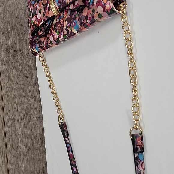 Betsey Johnson Multi-Color Bow PVC Crossbody Shoulder Bag - Picture 6 of 13